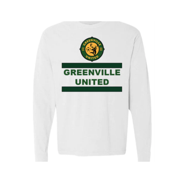 Greenville United Classic White T-Shirt- Long Sleeve